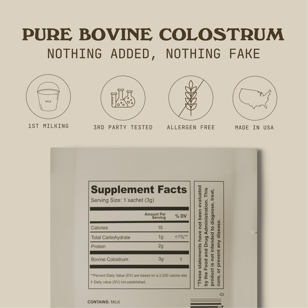 Grass-fed Cowboy Colostrum from pasture-raised cows.