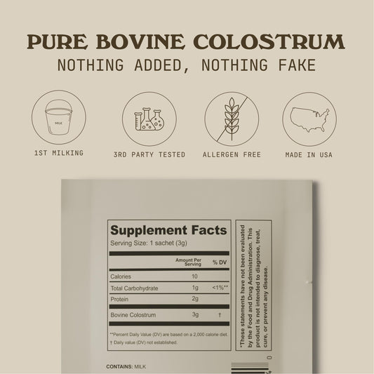 Grass-fed Cowboy Colostrum from pasture-raised cows.