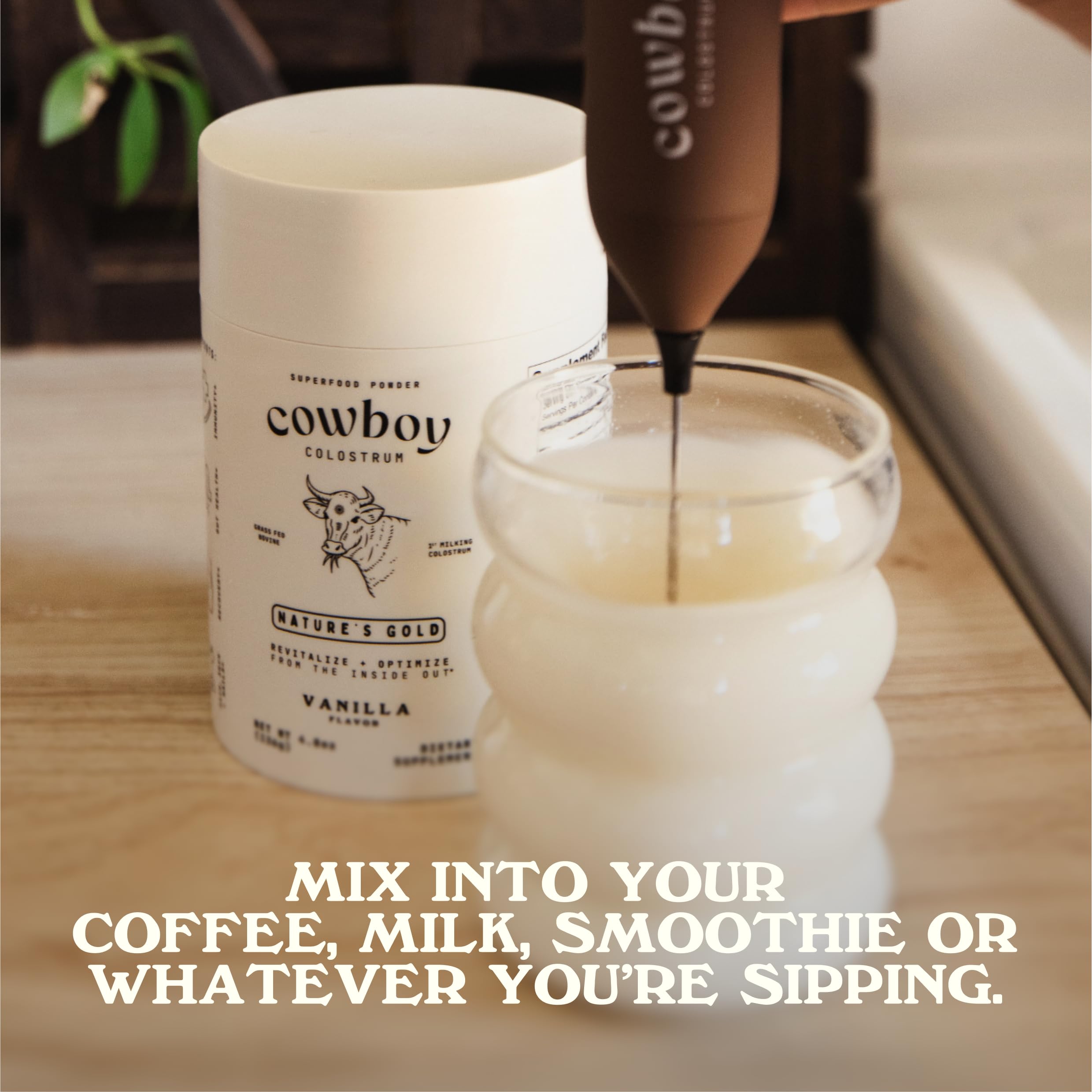 Cowboy Colostrum travel pack in a studio setup for everyday use