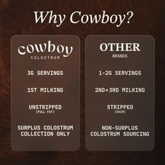 Cowboy Colostrum vanilla travel pack by a morning run for recovery after activity