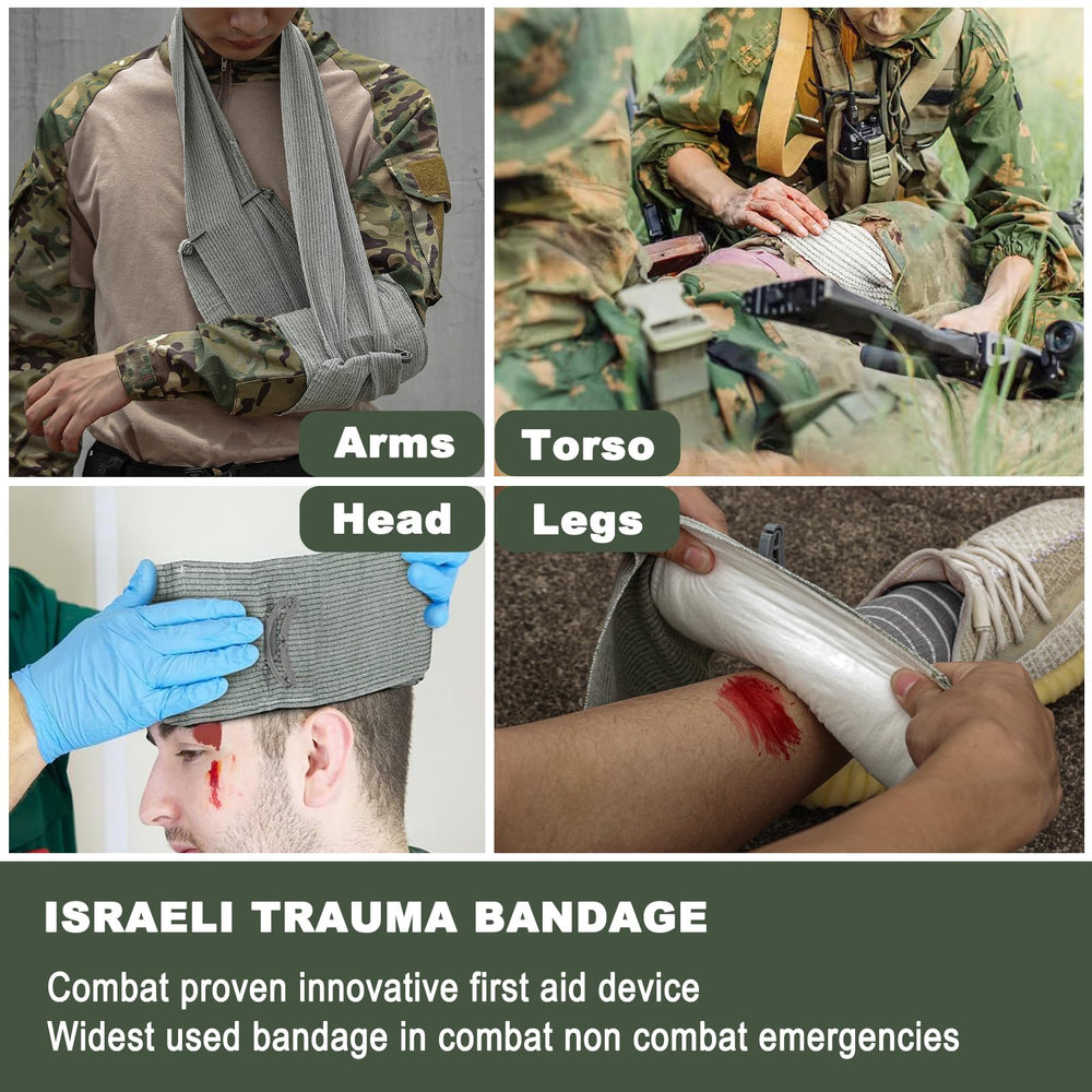 Cozii bandage applied to arm illustrating field-ready use