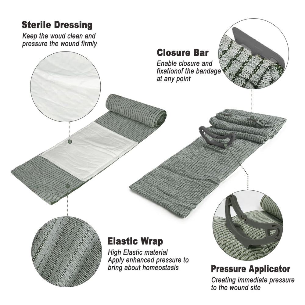 Cozii bandage with closure bar applicator demonstrated for single-handed use