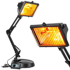 Cozion infrared lamp base and sturdy stand for stable setup.