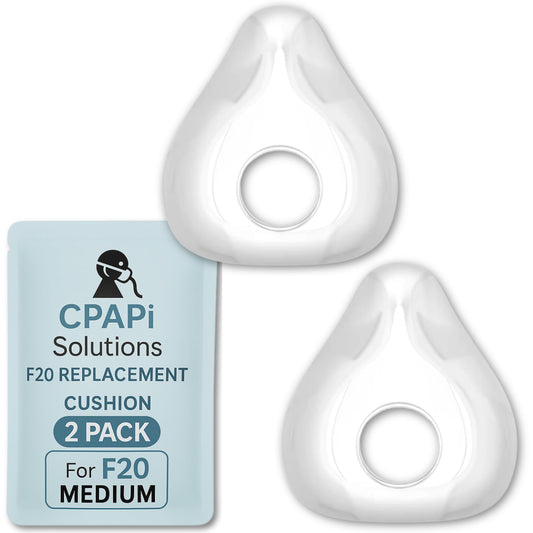 CPAPi Solutions F20 cushion for AirFit/AirTouch with soft silicone seal for secure, comfortable fit.