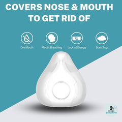 Cushion resting against the face suggests comfortable nightly wear