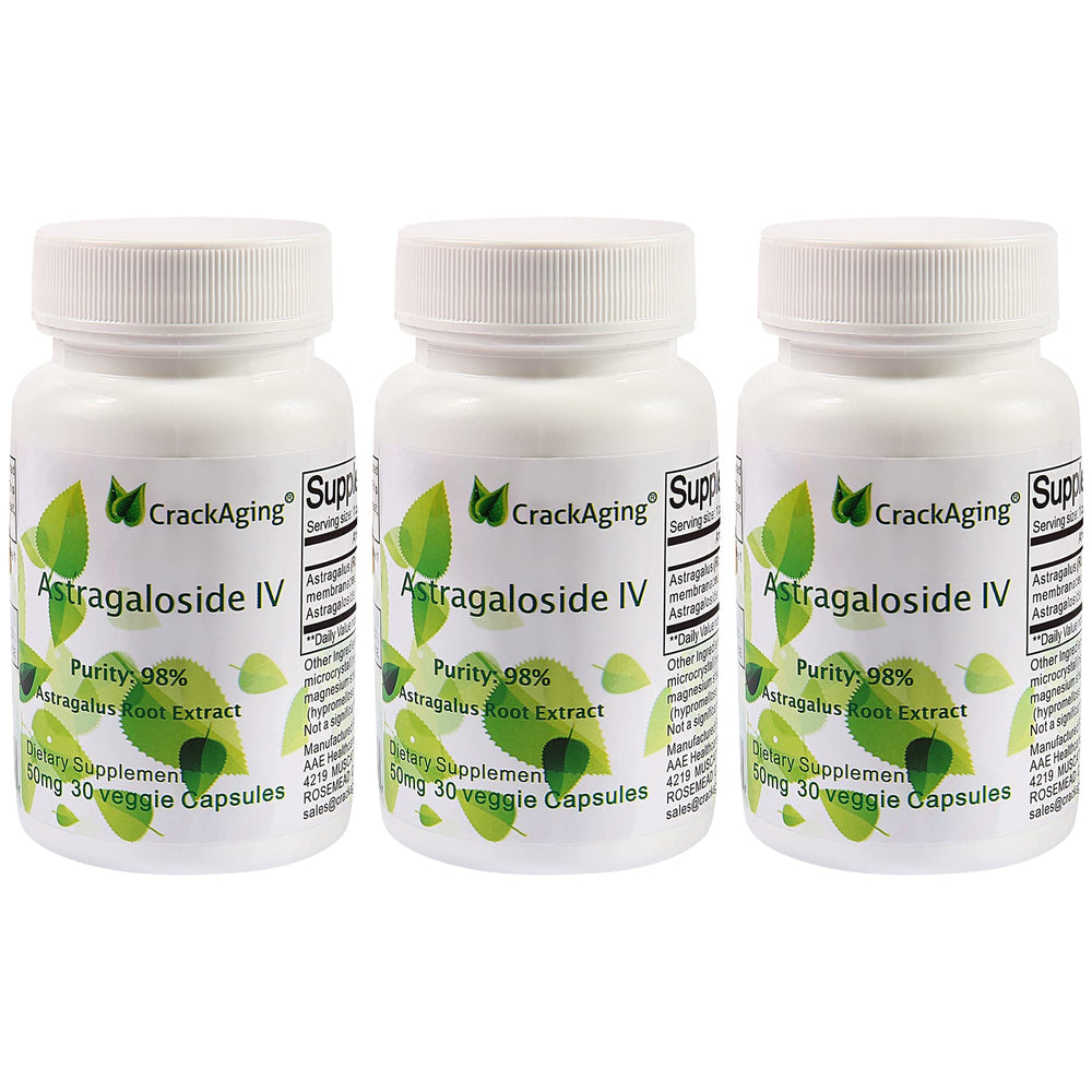 Crackaging Astragaloside IV bottle front view showing premium immune support potential.