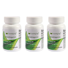 Crackaging Cycloastragenol 98% capsules bottle close-up highlighting purity and immune support.