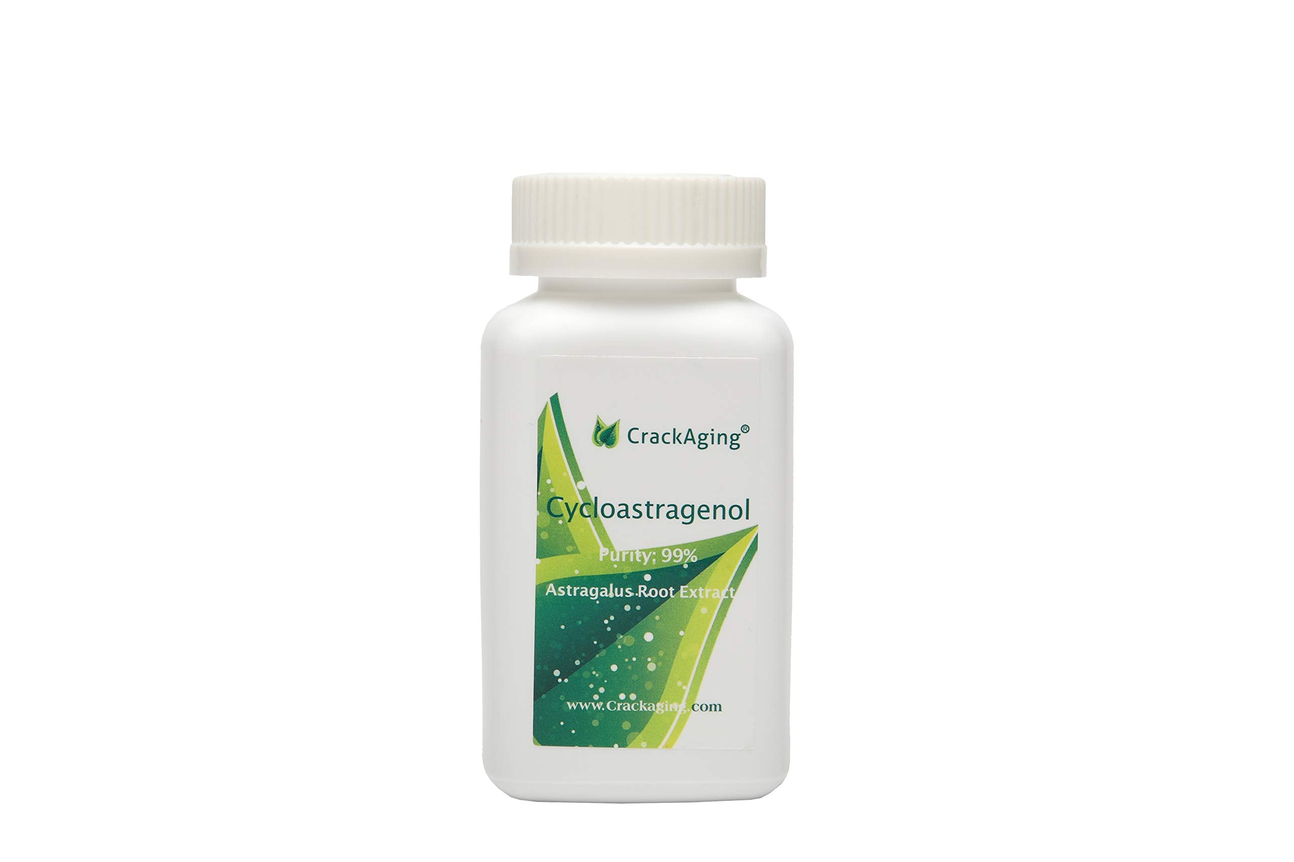 Crackaging Cycloastragenol bottle on shelf illustrating daily use.