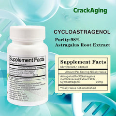 Crackaging Cycloastragenol bottles show round and rectangular shapes