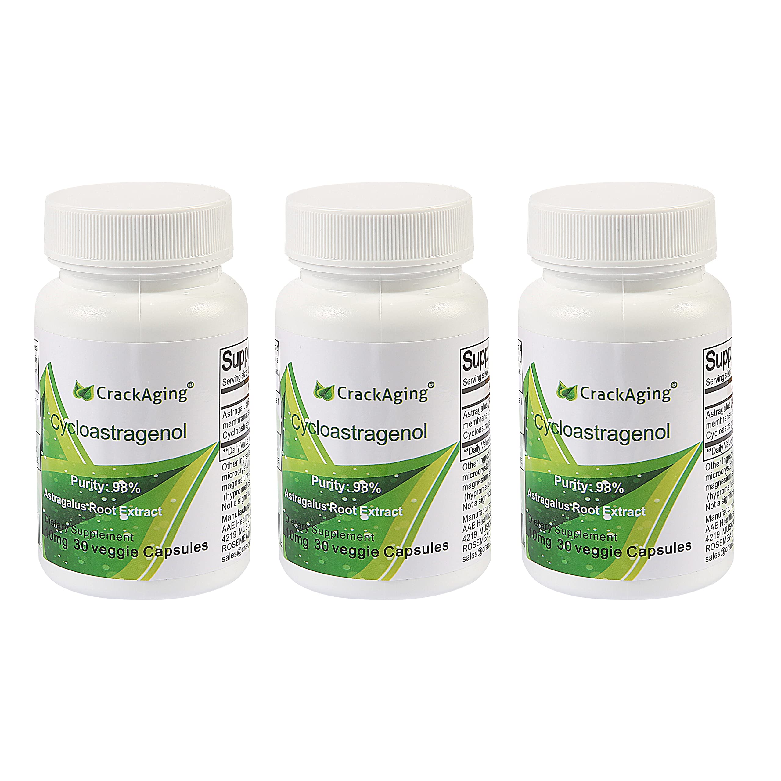 Crackaging Cycloastragenol bottle with capsules for daily wellness and potential immune support.