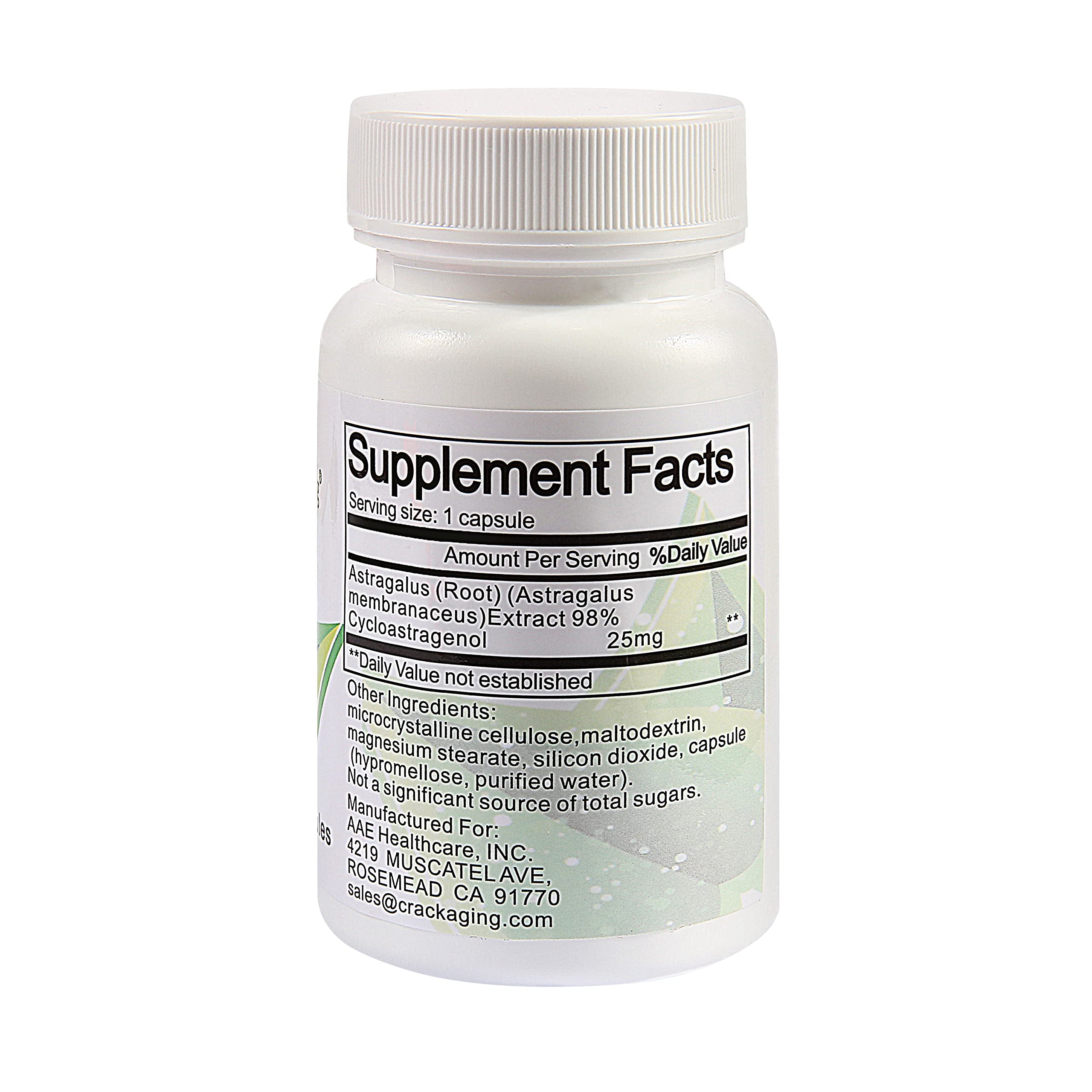 Crackaging Cycloastragenol capsules ready for daily use.