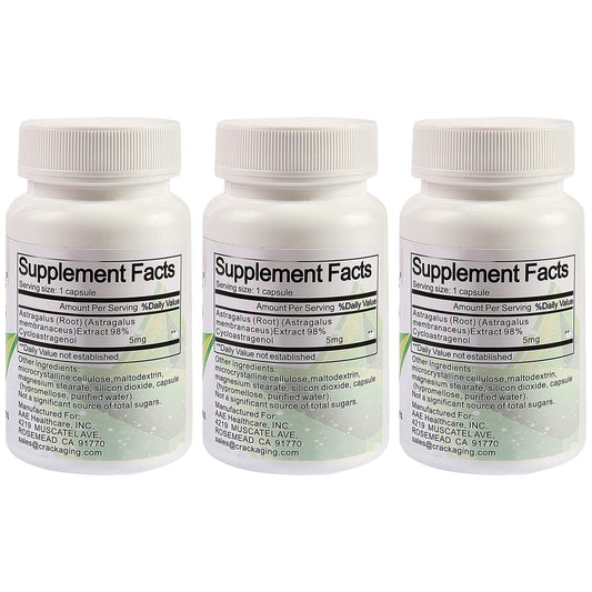 Crackaging Cycloastragenol capsules sealed for easy daily dosing.
