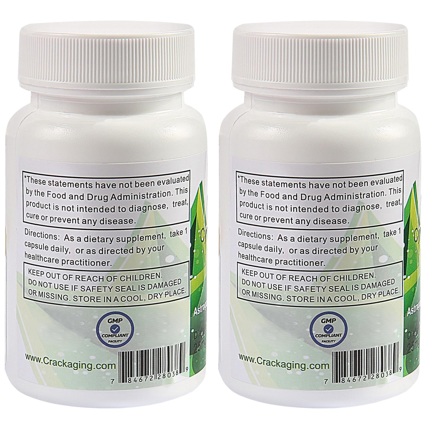 Crackaging Cycloastragenol purity verified by US lab label