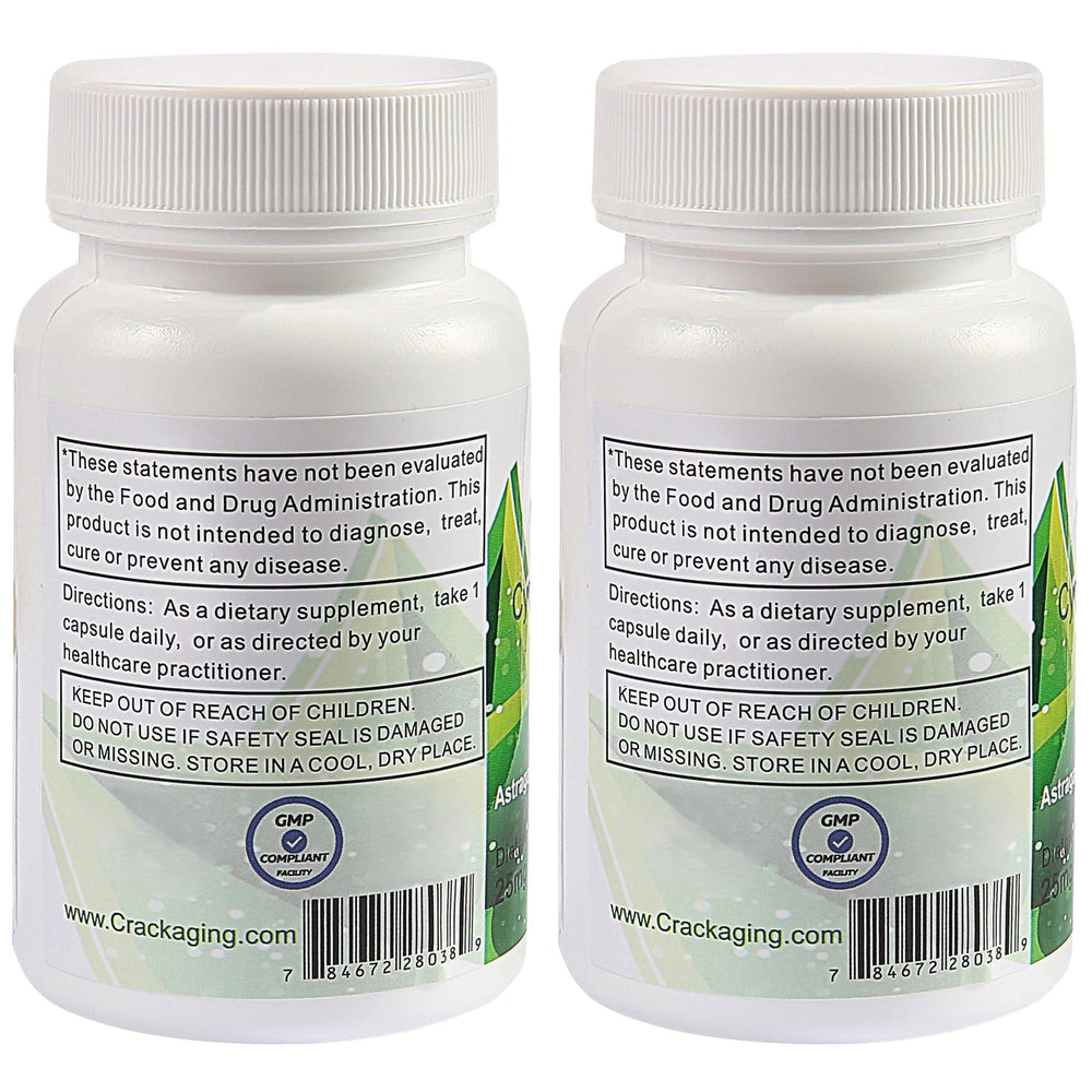 Crackaging Cycloastragenol purity verified by US lab label