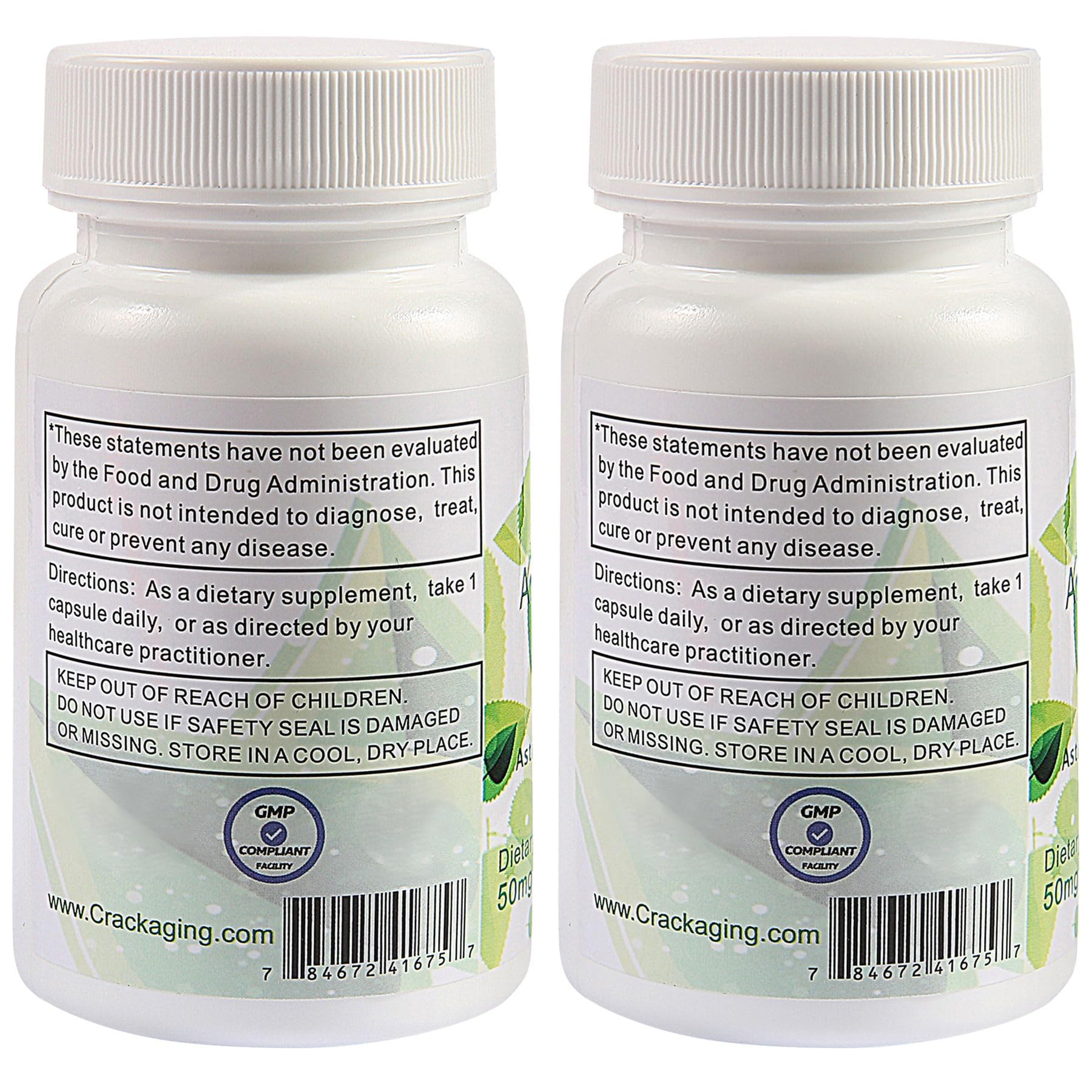 Crackaging label detail emphasizing 98% Astragaloside IV purity for informed choice.