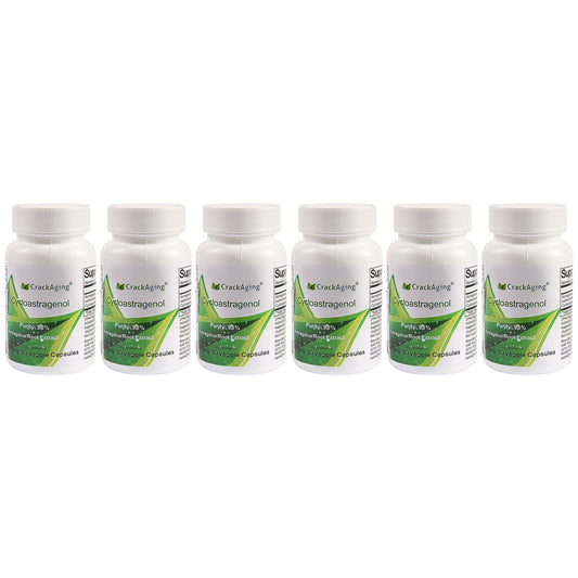 Crackaging Super-Absorption Cycloastragenol bottle label highlights premium bioavailability.
