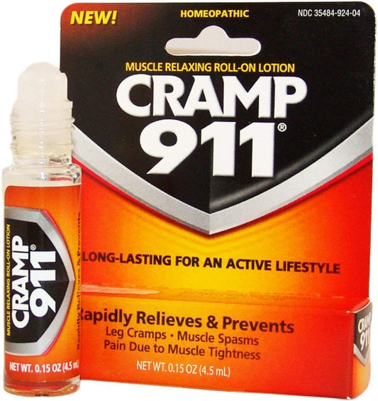 Cramp 911 roll-on application on leg muscles for rapid relief during cramps.