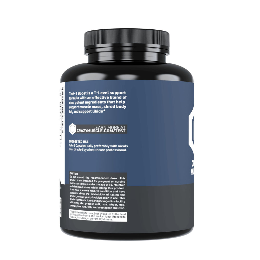 Crazy Muscle Booster 90-count bottle for a simple 30-day routine.