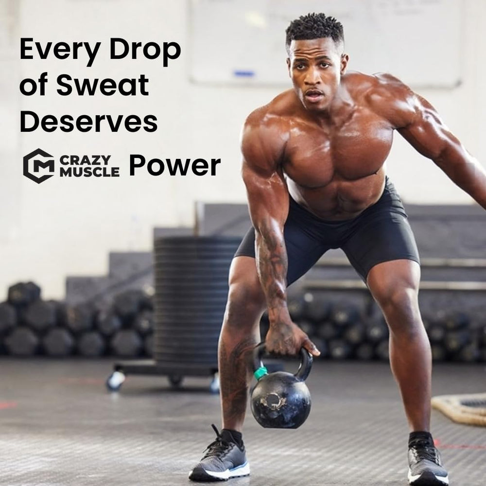 Crazy Muscle Booster bottle with meal plan for non-stimulant use.