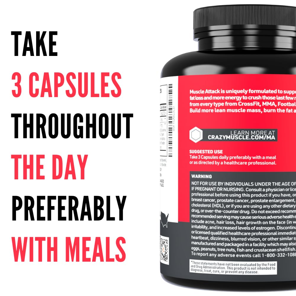 Crazy Muscle Tongkat Ali and Saw Palmetto ingredients displayed for natural balance.