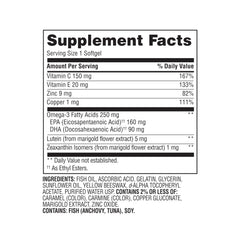 Month-long supply of Equate Vision 50+ softgels ready for daily use