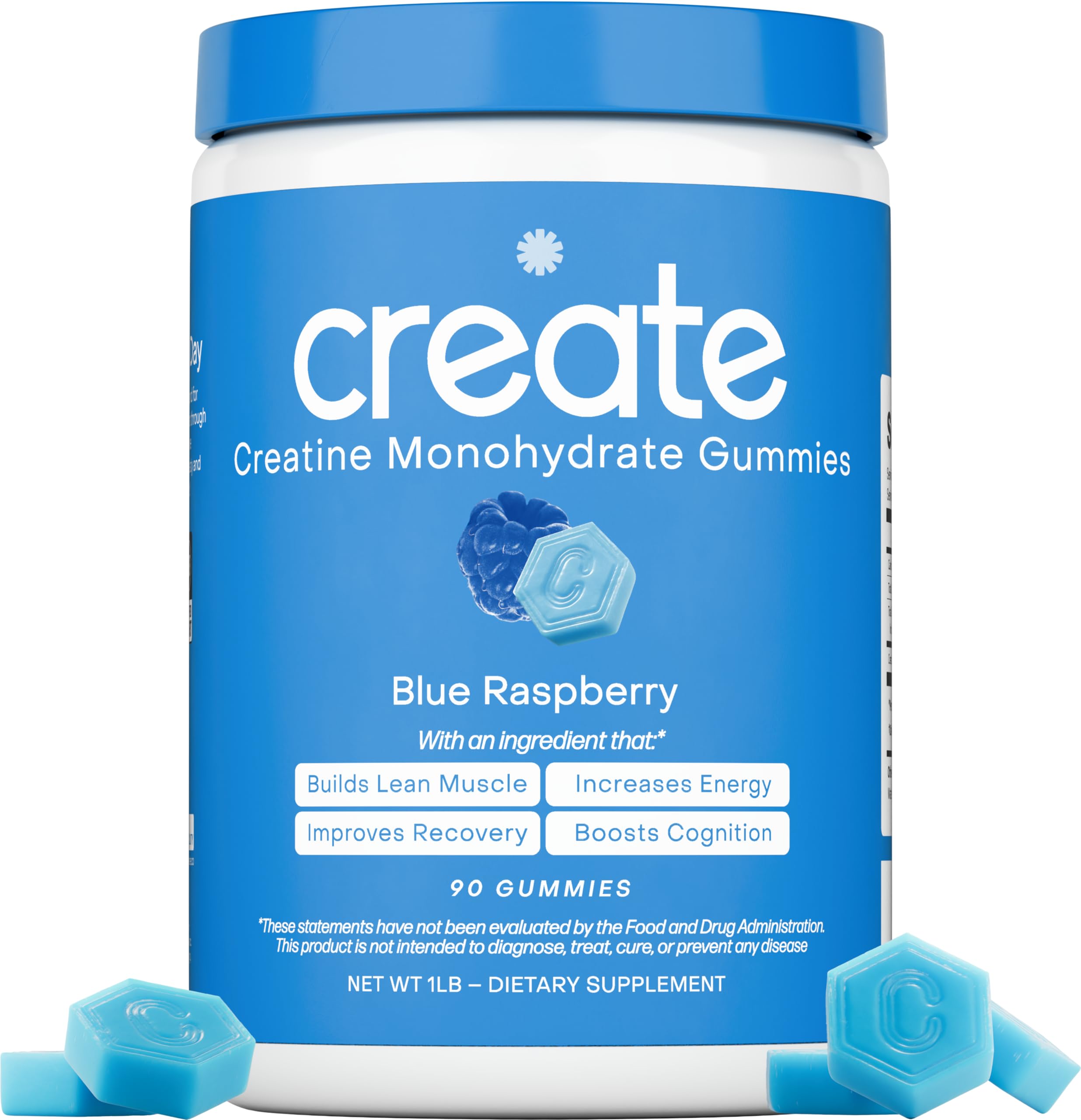 Create Creatine Monohydrate Gummies bottle shot for convenient daily use during workouts.