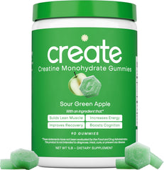 Create Creatine Gummies packaging highlights vegan formula for athletes
