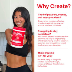 Create gummies are non-GMO and ideal for on-the-go workouts.
