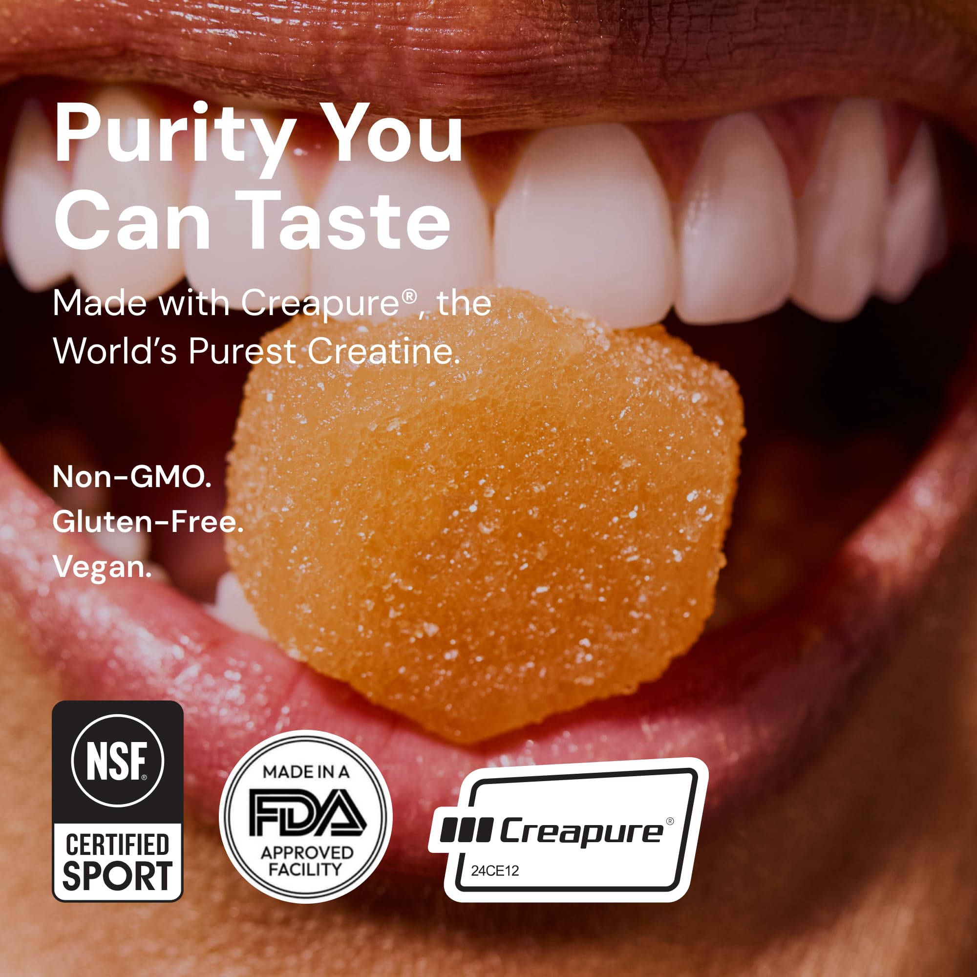 Create Creatine Monohydrate Gummies vegan label emphasizes plant-based formula