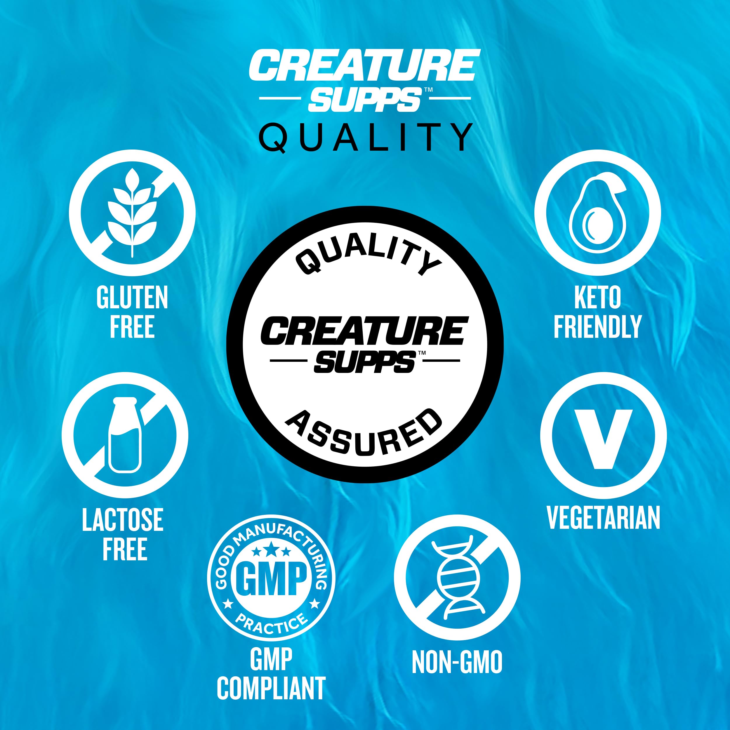 CREATURE Creatine Complex label notes keto-friendly and vegan attributes