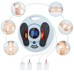 Creliver EMS Foot Massager in use on legs for relaxing muscle stiffness.