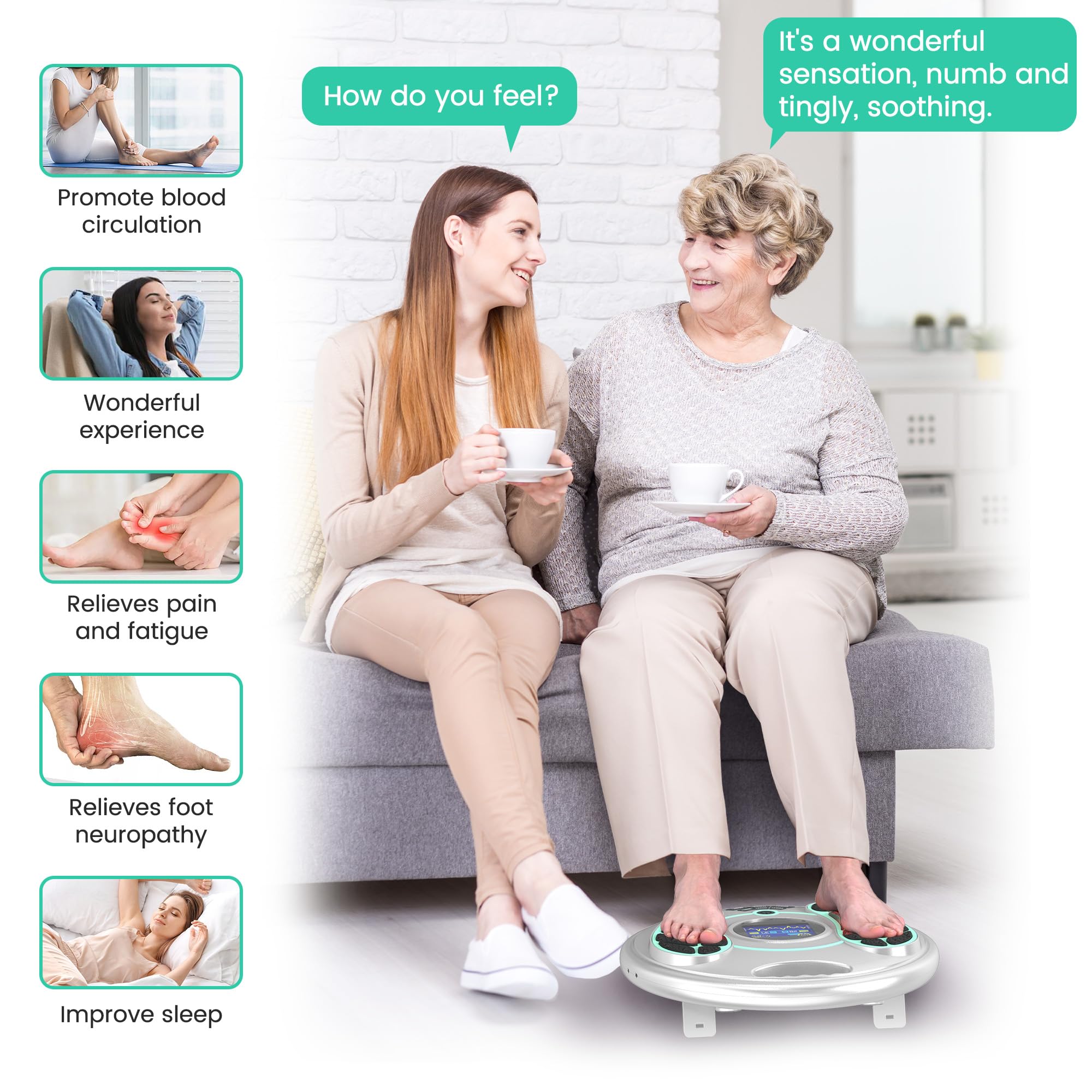 Creliver EMS foot massager with remote control for easy program selection