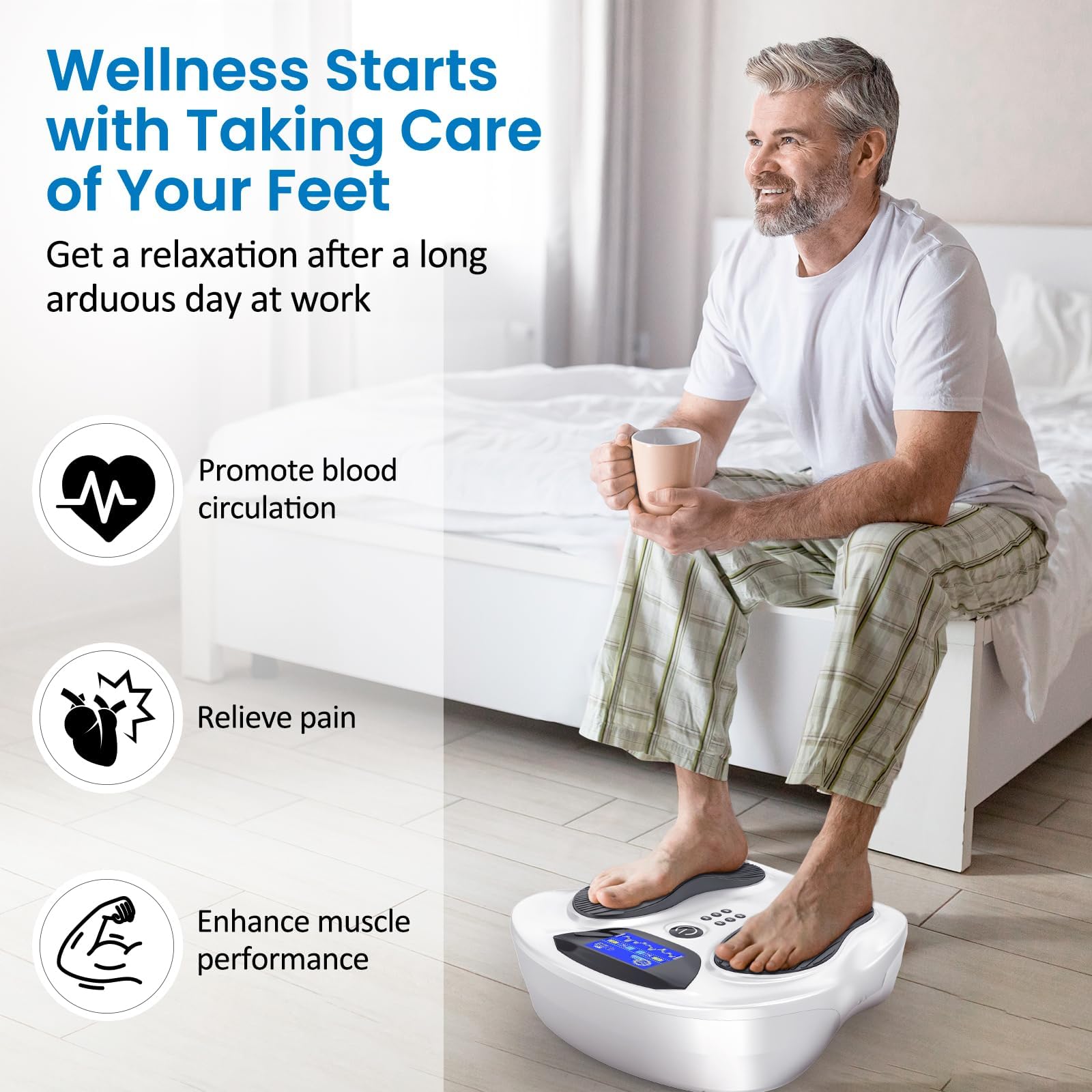 Creliver EMS Foot Stimulator Pro 2 ergonomic sole fits feet comfortably.
