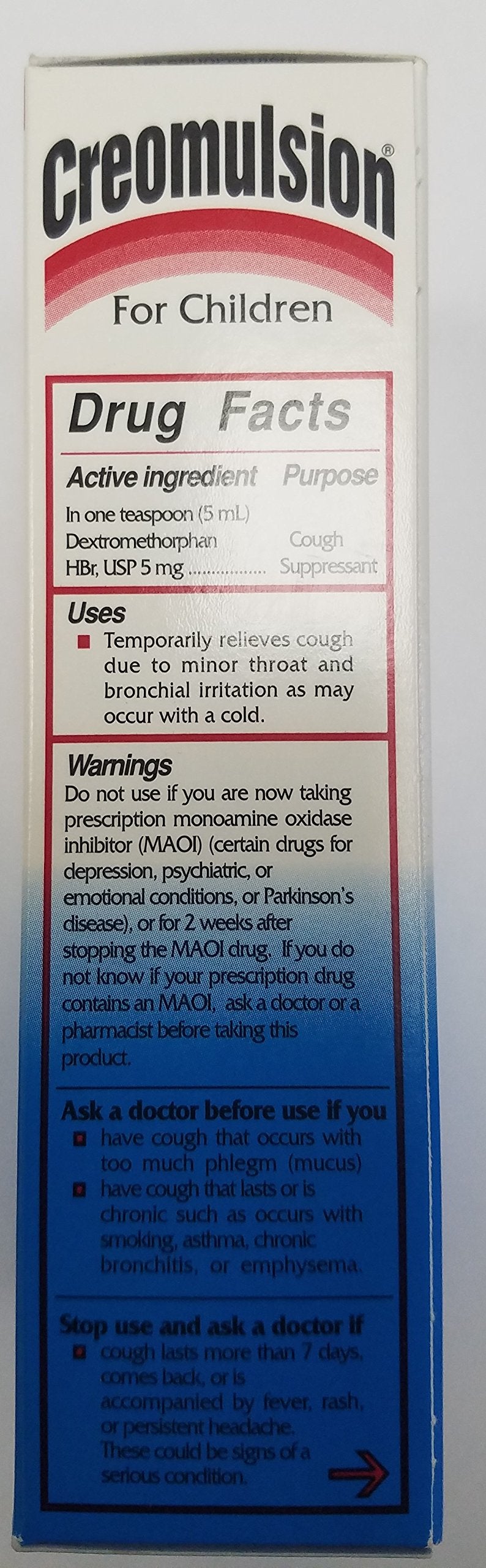 Creomulsion Children's Cough Syrup dosing spoon, simple at home use with measured amounts
