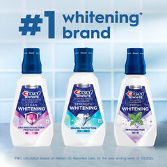 Crest 3D White Brilliance label detail showing alcohol free claim.