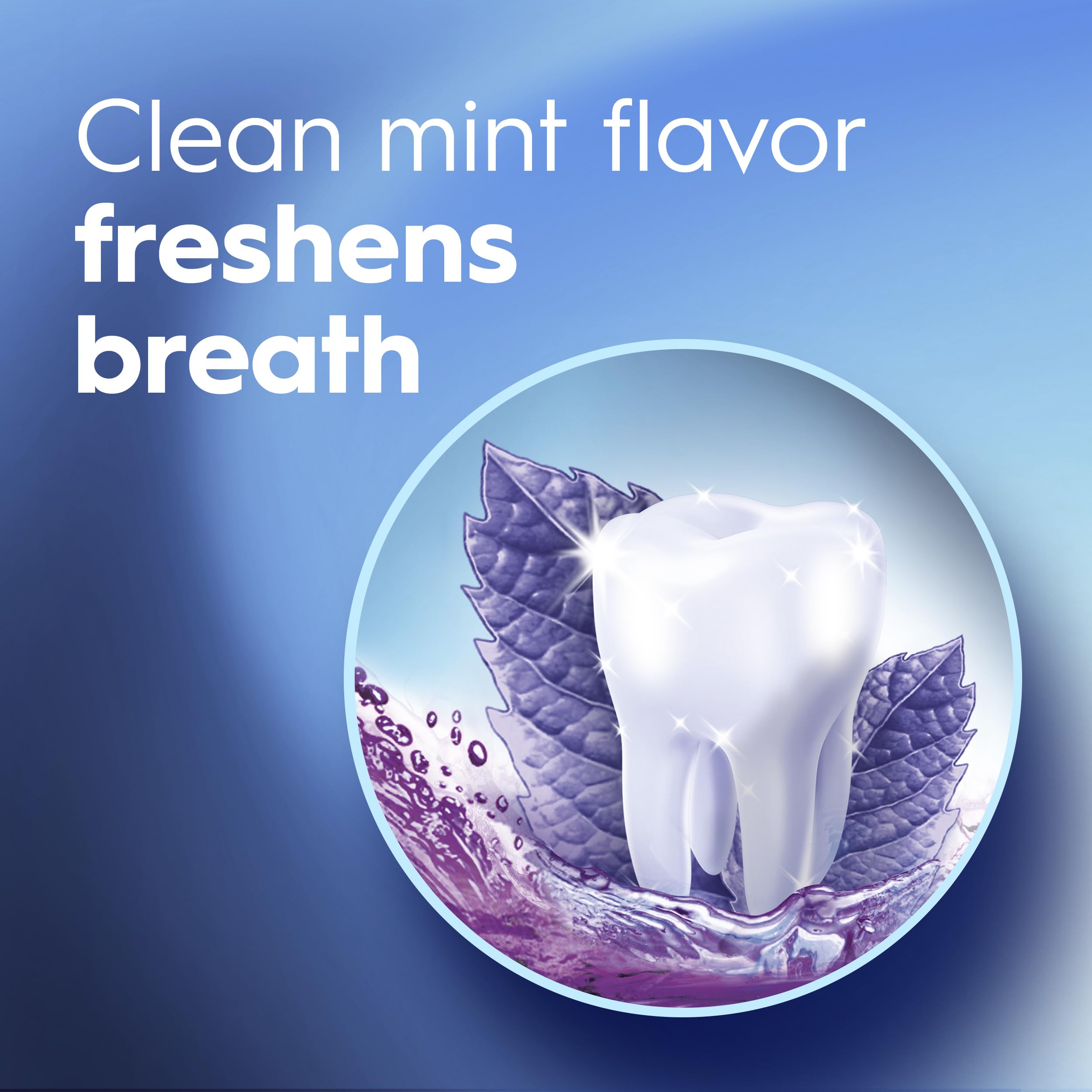 Crest 3D White Brilliance mint-foam close-up indicating refreshing taste.