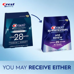 Crest 3D Whitestrips Age Renew strips ready to apply for whitening