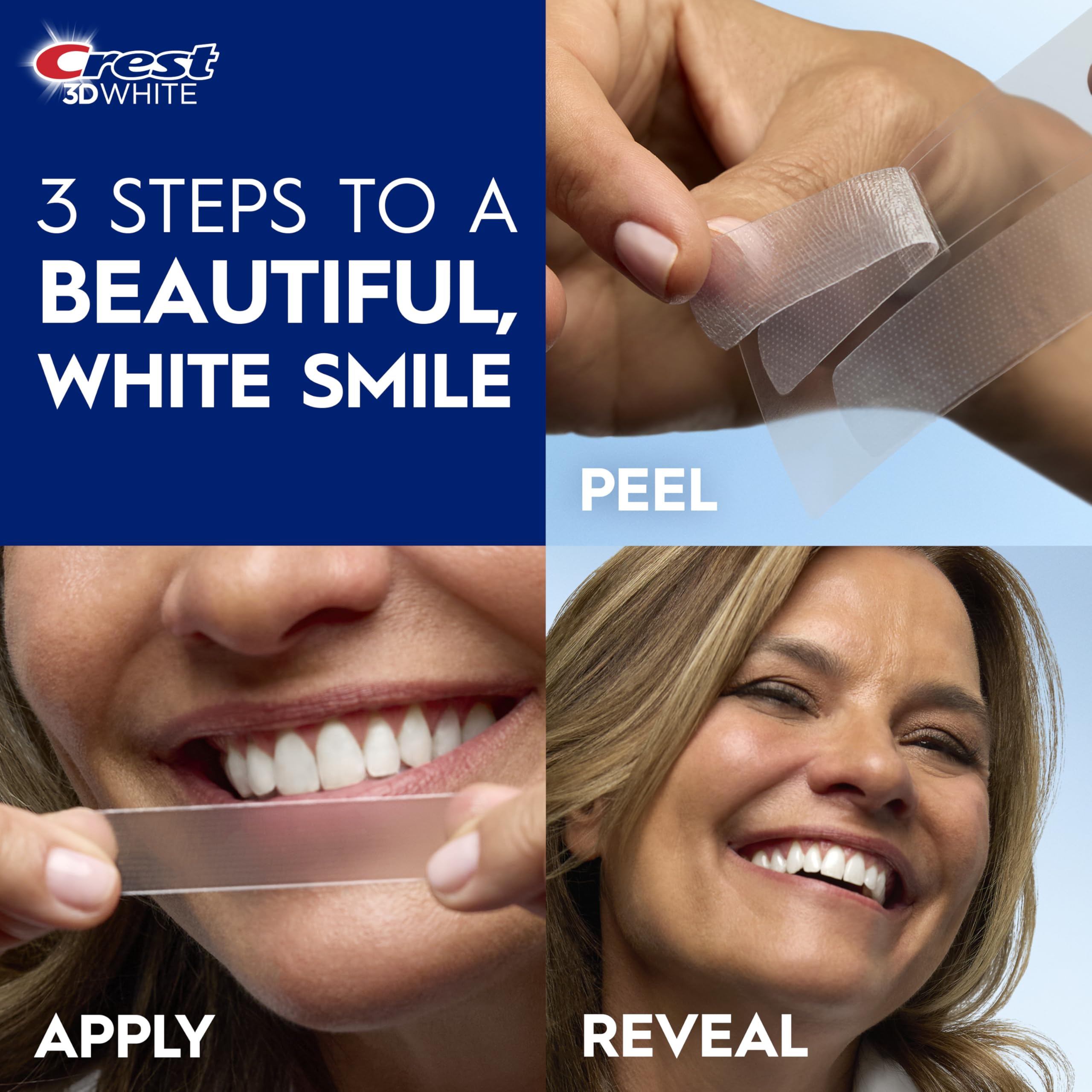 45-minute Crest 3D Whitestrips Age Renewal treatment in use