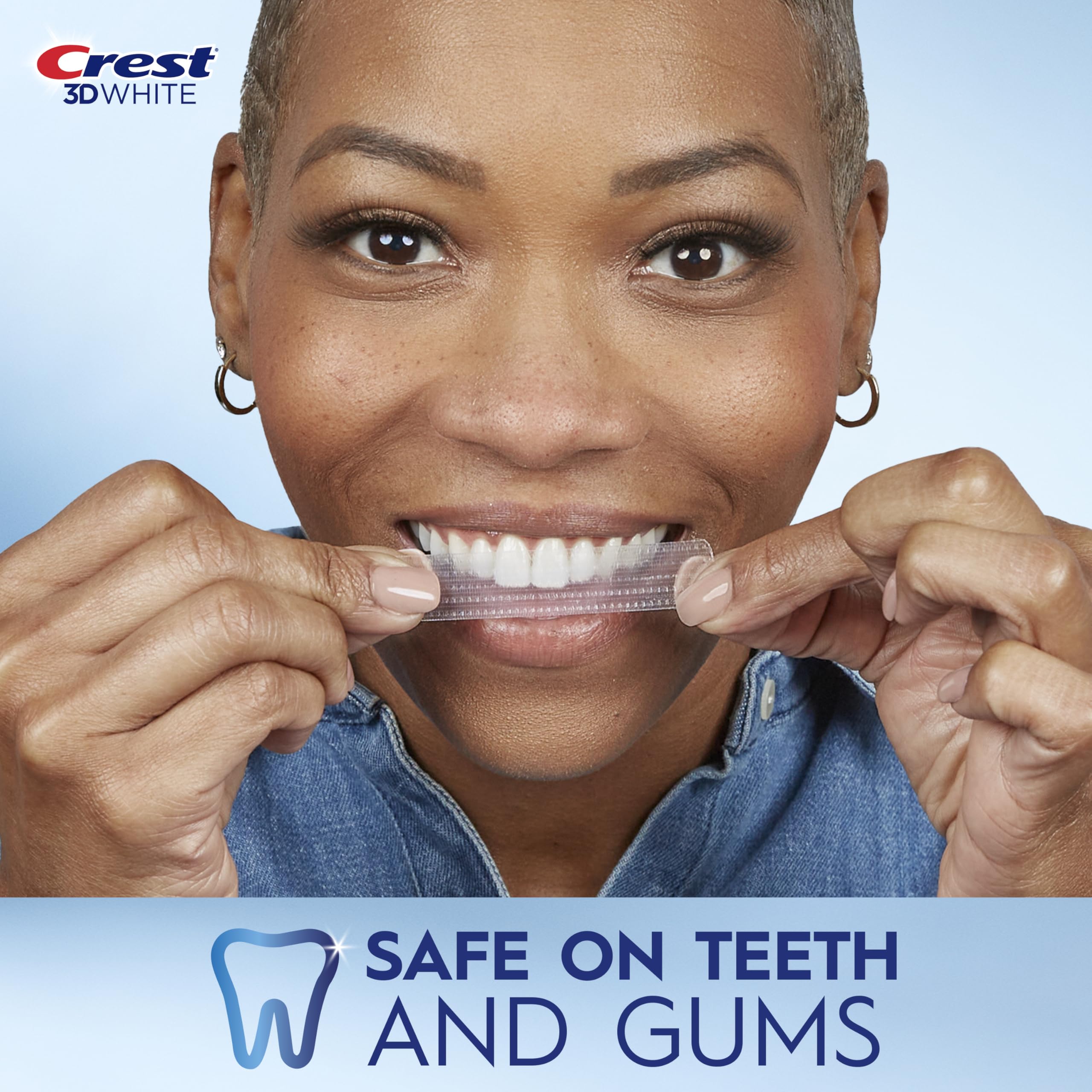Enamel-safe Crest 3D Whitestrips Age Renewal packaging and strips