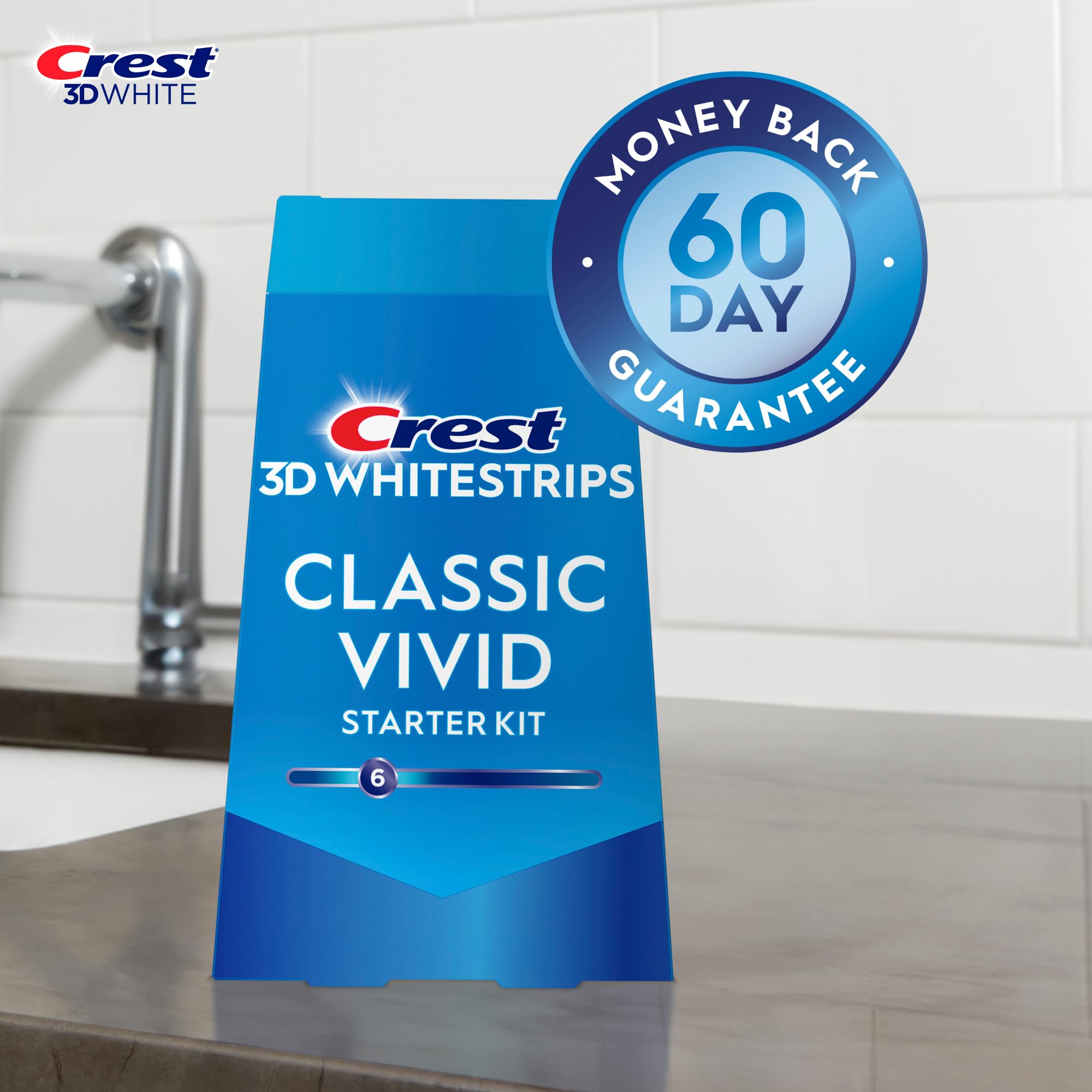 Crest 3D Whitestrips Classic Vivid bottom whitening strip ready for application