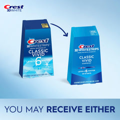Crest 3D Whitestrips Classic Vivid packaging back with kit details