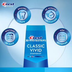 Crest 3D Whitestrips Classic Vivid top whitening strip ready for application