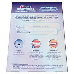 Crest 3D Whitestrips Professional Effects enamel safe claim label.