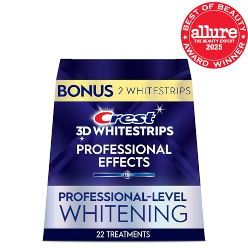 Crest 3D Whitestrips Professional Effects kit back view showing included treatments.