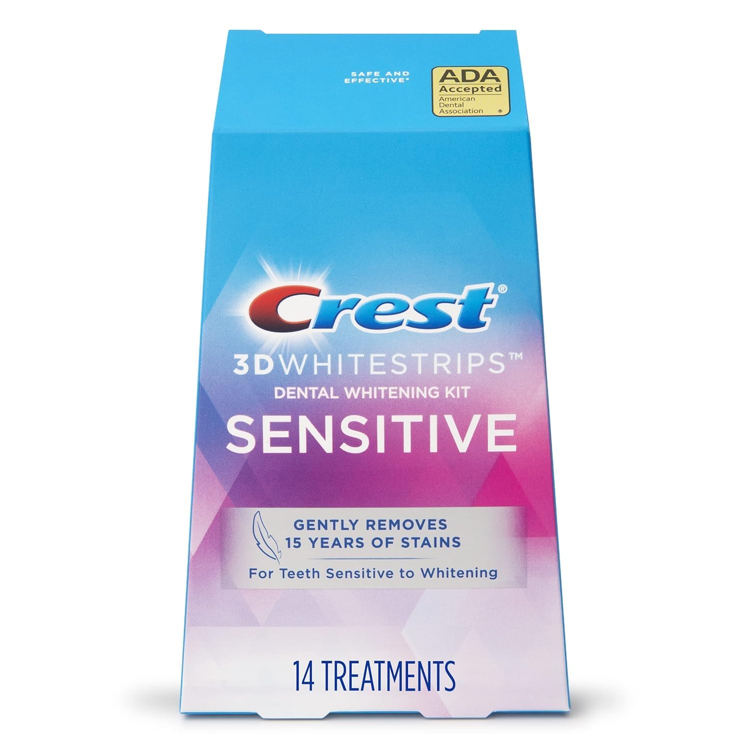 Crest 3D Whitestrips Sensitive top teeth whitening for a brighter smile