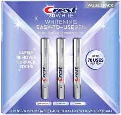 Crest 3DWhite enamel-safe pen application demonstrates easy, mess-free whitening on teeth.