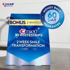 Crest Glamorous White no-slip grip keeps strips in place during wear.