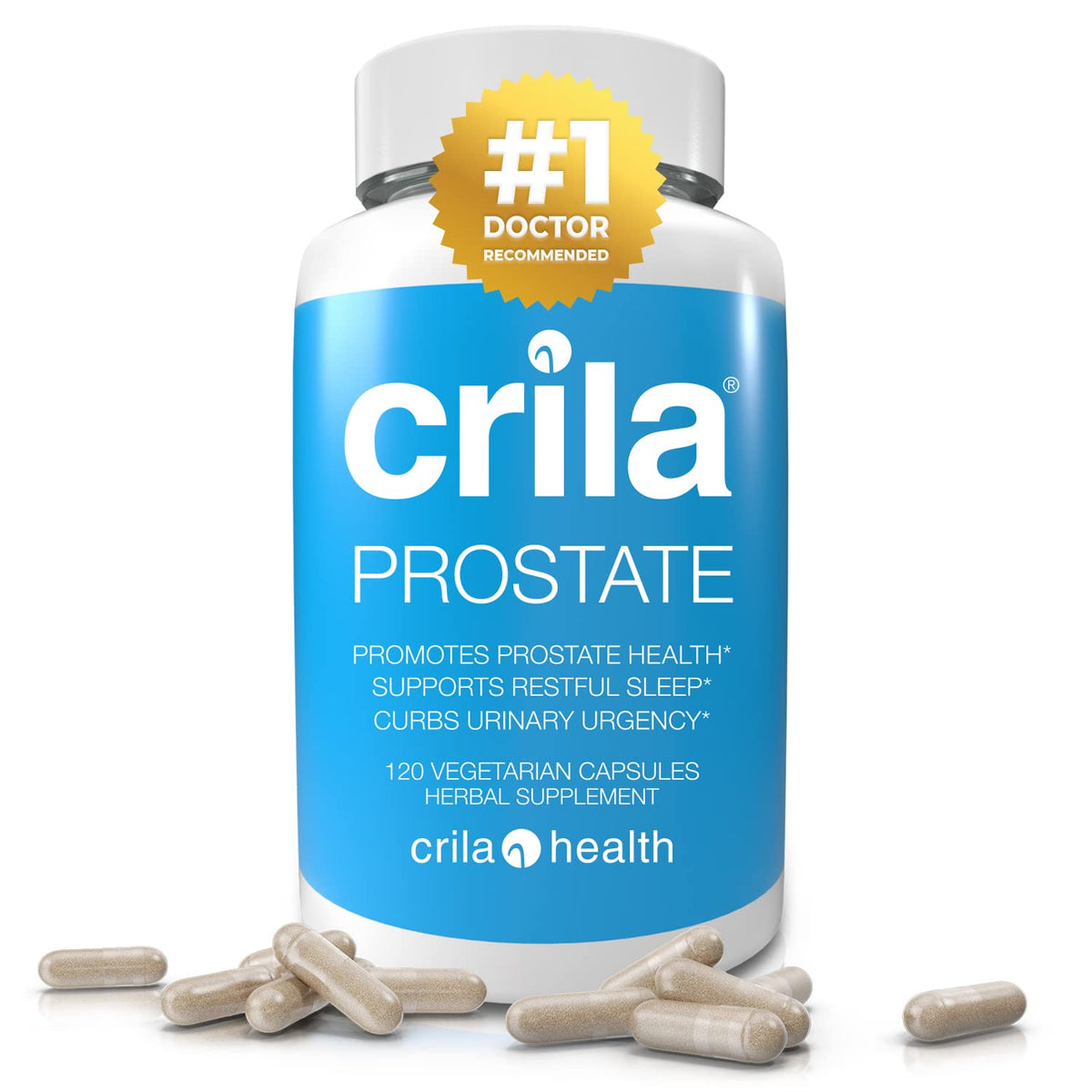 CRILA Crinum Latifolium prostate bottle with label signaling natural urinary support