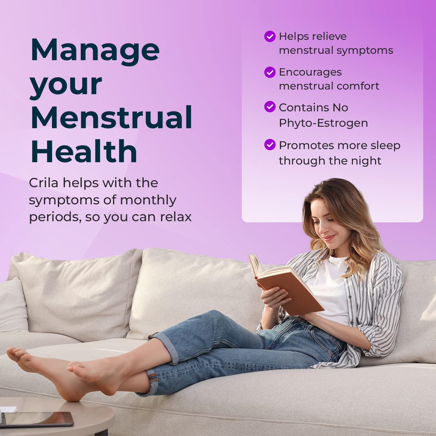 CRILA daily routine use of capsules for menstrual comfort