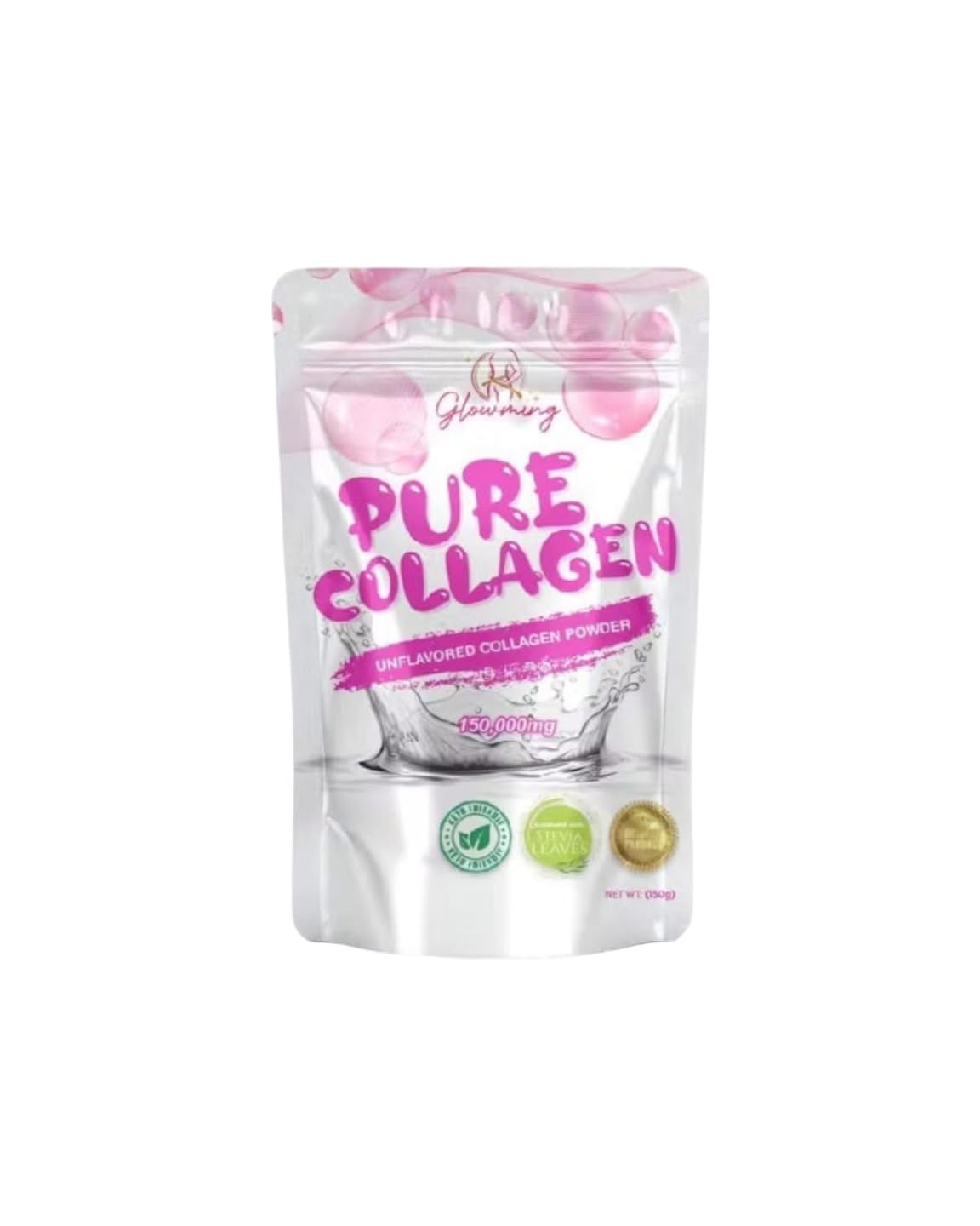 Cris Cosmetics Glowming unflavored collagen powder canister ready for daily blending into drinks for protein support.